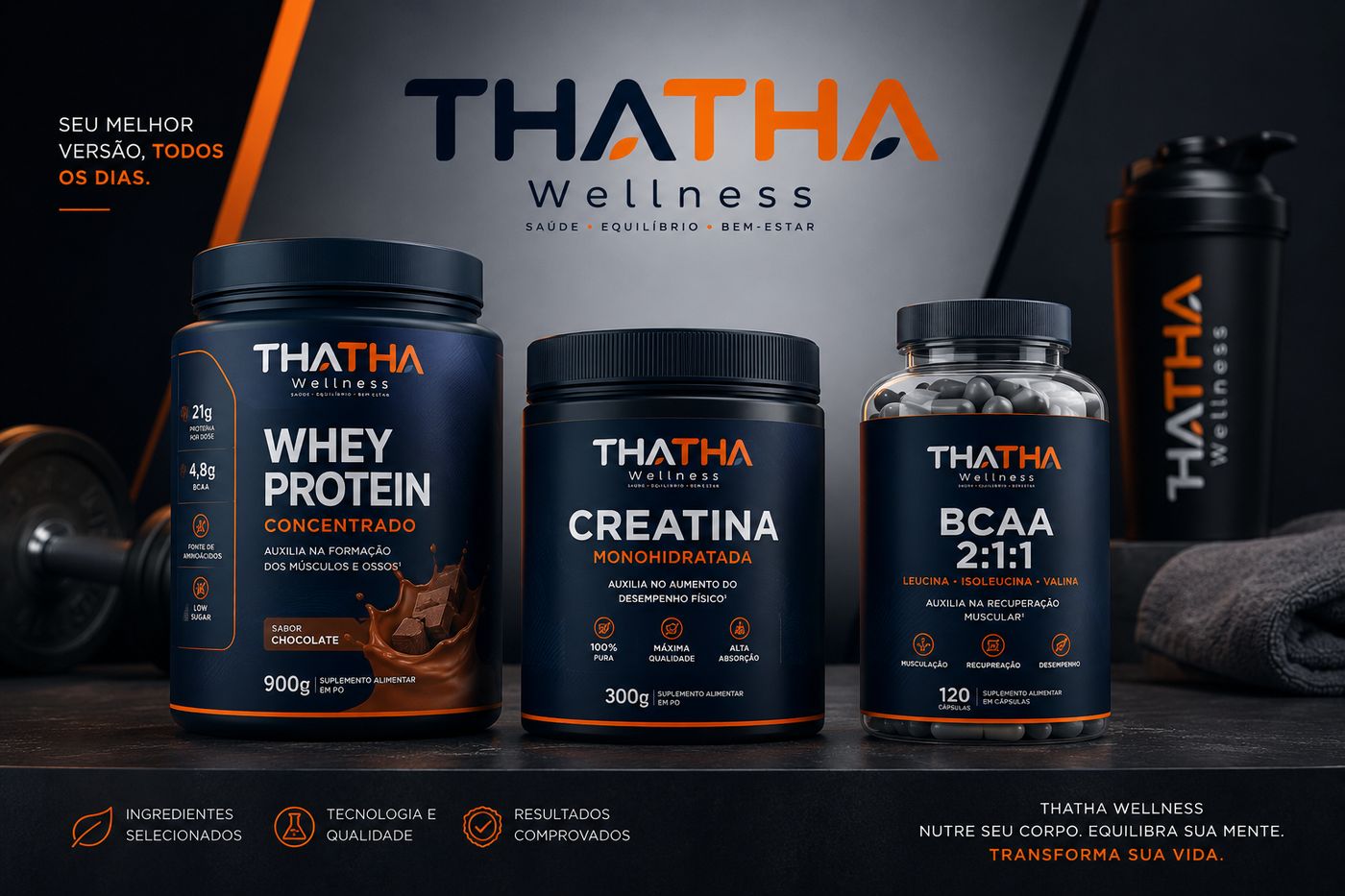Arte de la línea de suplementos THATHA Wellness