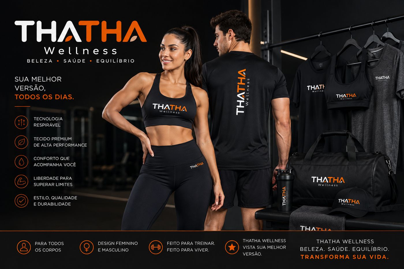 Arte de la línea de ropa deportiva THATHA Wellness
